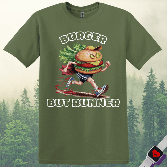 Printify T-Shirt Military Green / S Runner Burger T-Shirt