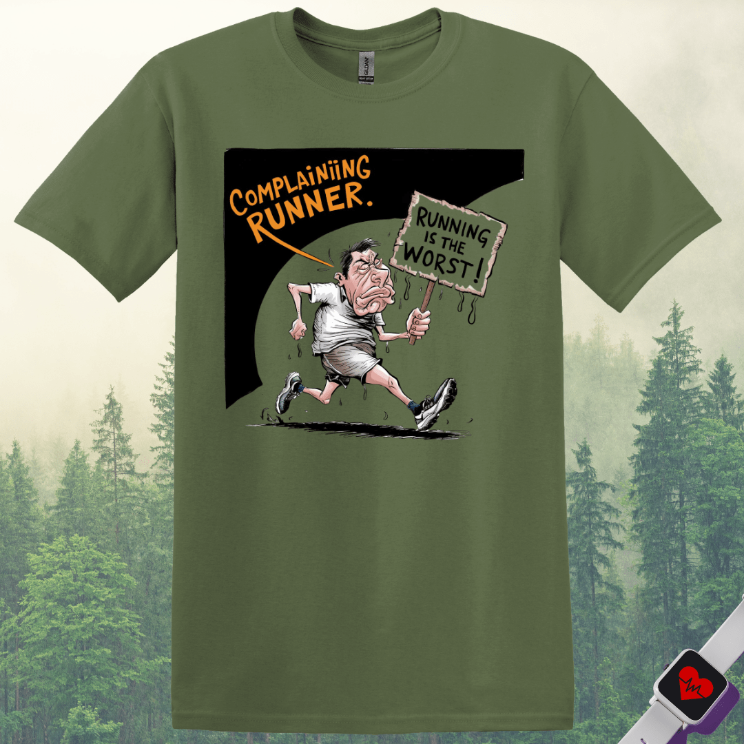 Printify T-Shirt Military Green / S Running is the worst! T-Shirt