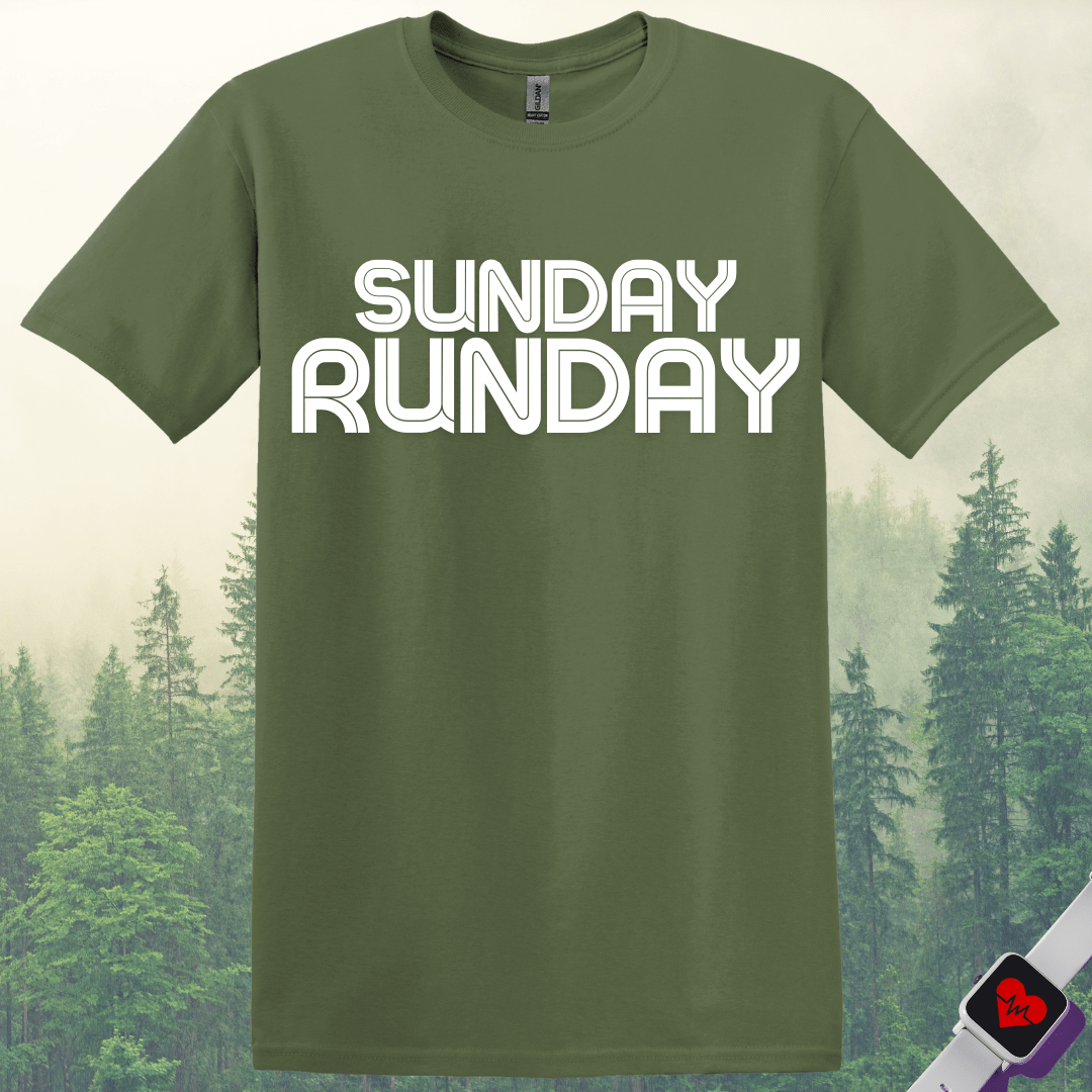 Printify T-Shirt Military Green / S Sunday Run day T-Shirt