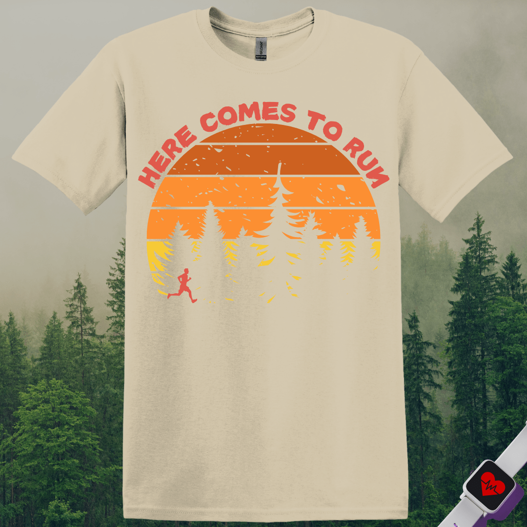 Printify T-Shirt Sand / S Here Comes To Run T-Shirt