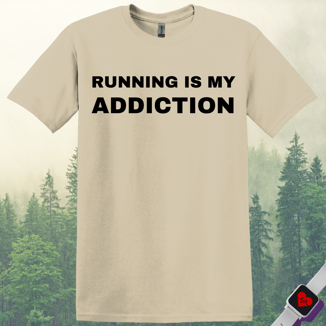 Printify T-Shirt Sand / S Running Is My Addiction T-Shirt