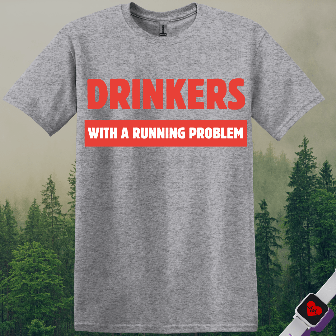 Printify T-Shirt Sport Grey / S Drinkers With A Running Problem T-Shirt