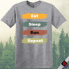 Printify T-Shirt Sport Grey / S Eat Sleep Run Repeat T-Shirt