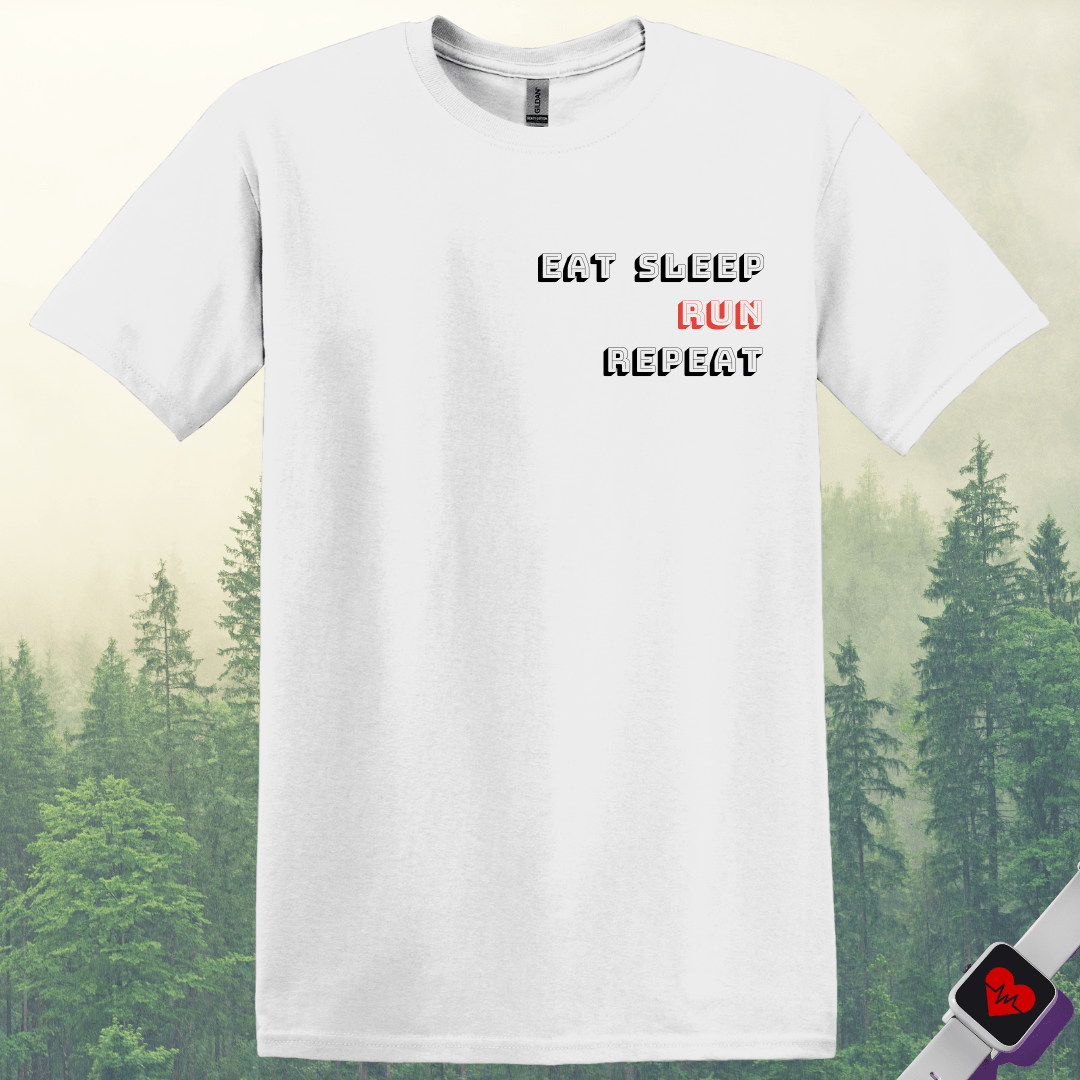 Printify T-Shirt White / S Eat Sleep RUN Repeat T-Shirt