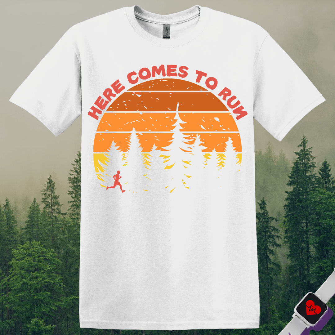 Printify T-Shirt White / S Here Comes To Run T-Shirt