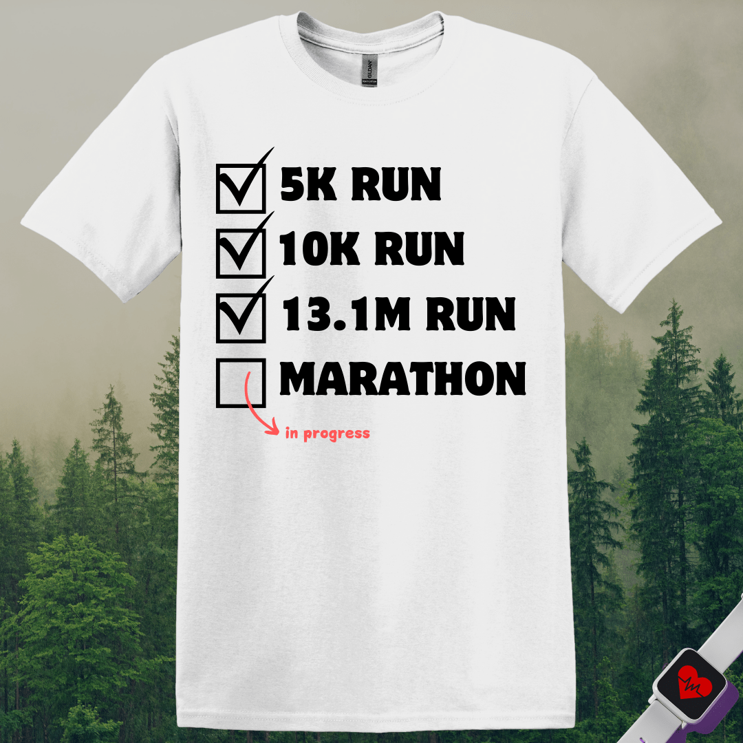 Printify T-Shirt White / S Marathon in Progress T-Shirt