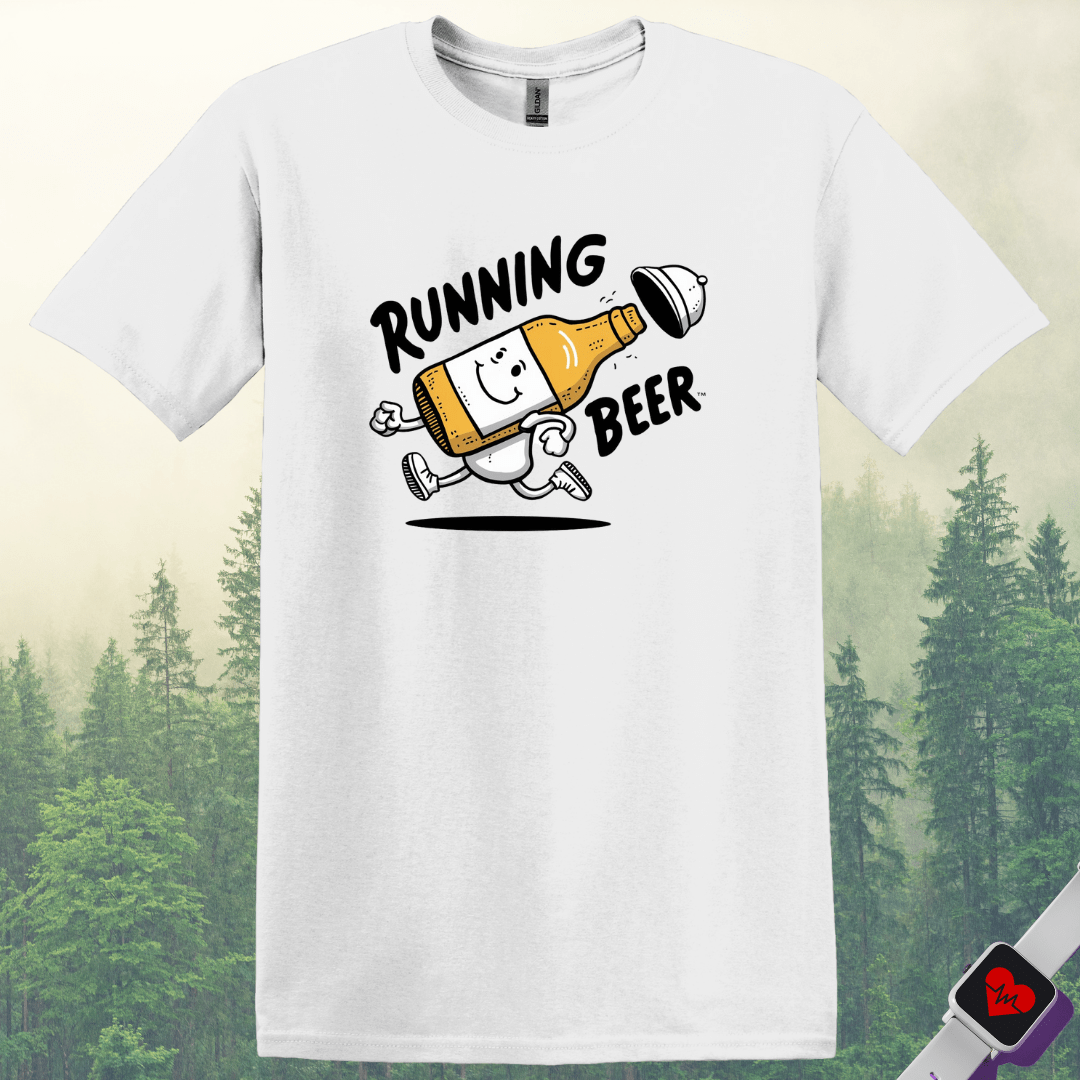 Printify T-Shirt White / S Running Beer T-Shirt